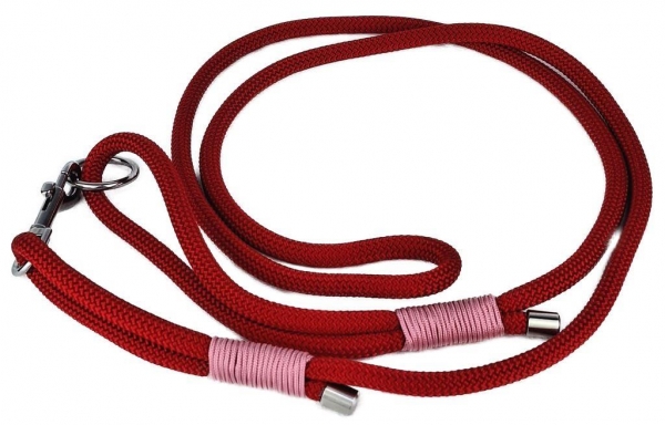Hundeleine "Elegance-Rot/Rosa"